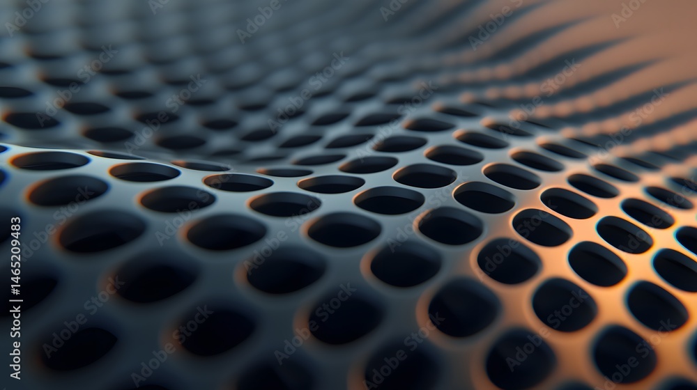 Poster abstract metallic net pattern on dark matte background