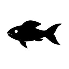 Fish vector illustration animal aquatic sea ocean silhouette marine wildlife swimming underwater pet fish