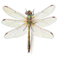 dragonfly on white background