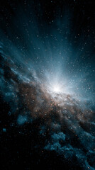 Naklejka premium Cosmic explosion amidst swirling galax urceolata and stardust