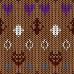 Knitting with beautiful patterns is used in winter clothes.
