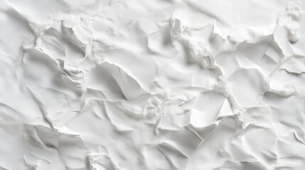 Fototapeta premium White sculpted texture resembling cracked plaster or eroded stone surface with organic, jagged contours and natural depth