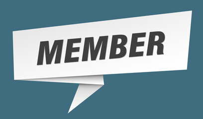 member banner. member speech bubble, label, sticker, sign template