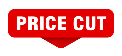 price cut sticker. price cut sign on transparent background