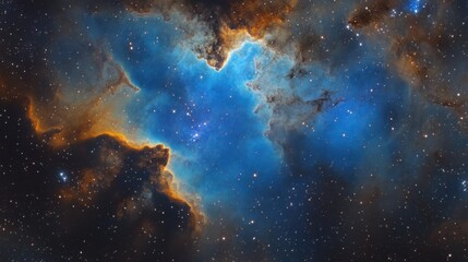 Blue wallpaper background universe nebula.