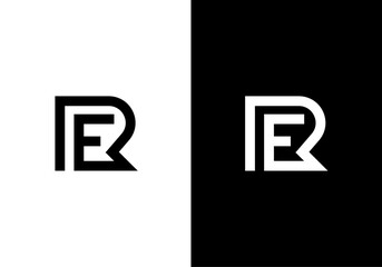 RE, ER initial letters monogram logo