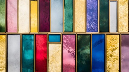 Colorful Abstract Stained Glass Window Panel Design
