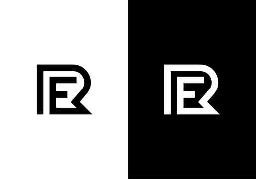 RE, ER initial letters monogram logo