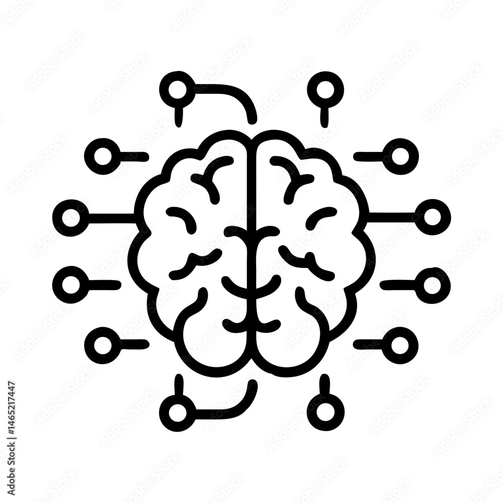 Poster artificial intelligence ai brain machine learning neural network deep learning technology concept