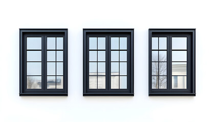 Set of modern windows on white background