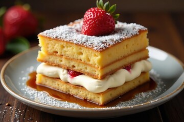 Classic Italian dessert, layers of coffee-soaked ladyfingers and mascarpone cream , food photography, culinary, mascarpone