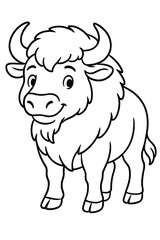 Fototapeta premium vector illustration of bison cartoon