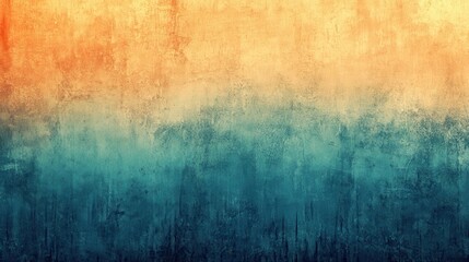 Textural gradient, warm orange to cool blue, textured background