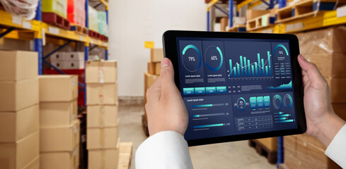 Business data dashboard provide business intelligence analytic for marketing strategy planning...