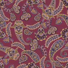 Floral Vector seamless paisley pattern.