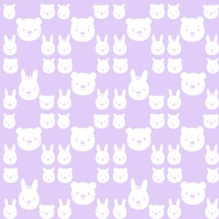 A variety of cute animal faces are suitable for screen printing on various surfaces.