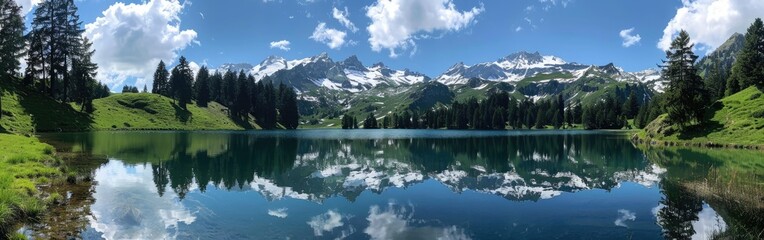 Fototapeta premium Serene Mountain Lake Reflection
