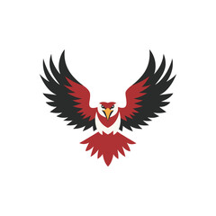 Red and Black Eagle Logo Design Vector Illustration