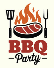 BBQ T-Shirt Design Vector, Vector typography t-shirt design template.