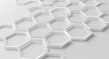 Hexagonal Harmony Interlocking Forms White Geometry Cellular Structure Facet Flow