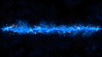 Obraz premium Vast cosmic expanse filled with luminous blue nebulae.