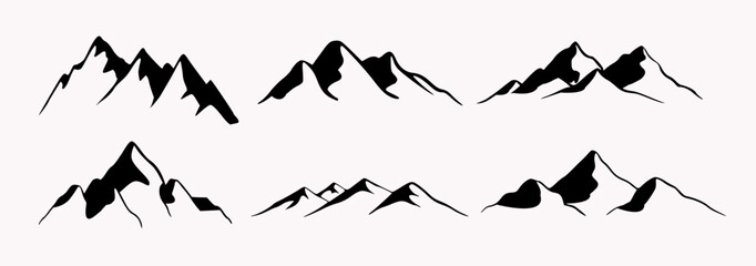 Bold Mountain Silhouettes Vector Collection