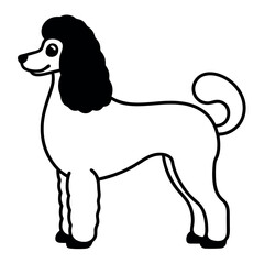 Black and white poodle silhouette illustration.