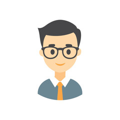 Smiling Cartoon Businessman Avatar Icon