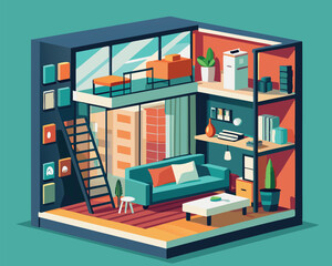 Modern Loft Apartment. Compact City Living Space © Urshia