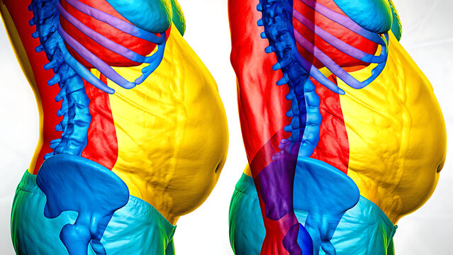 Cancer Cachexia Concept Showing Appetite Loss and Eating Disorder in Medical Illustration