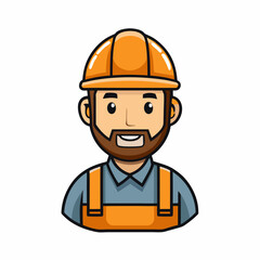 cartoon builder with helmet