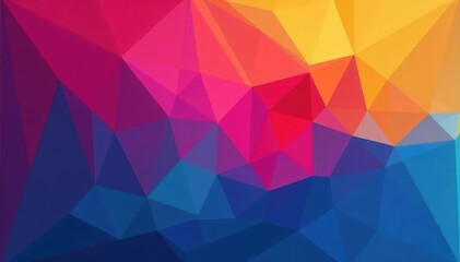 Fototapeta premium Geometric interlocking shapes, vibrant color gradients, illustration, contemporary, yellow