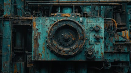 Rusted machinery close-up