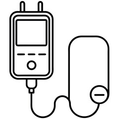 Black outline of glucometer – medical device for blood sugar testing