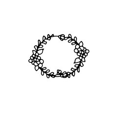 Line art floral wreath logo for beauty, health, or nature-based services. Perfect for holistic or botanical branding.