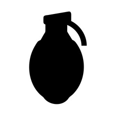 Illustration of a hand grenade explosive weapon military ordnance war danger black silhouette vector icon