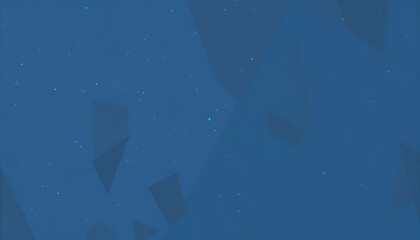 Abstract Geometric Shapes and Sparkling Particles on a Dark Blue Background