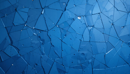 Shattered Blue Surface with Geometric Patterns
