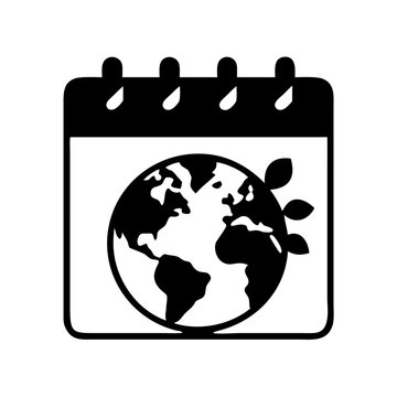 recommend clip art: Earth day calendar ecology environment global planet nature save world date reminder icon
