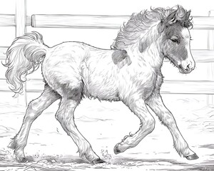 A young foal in motion
