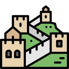 great wall of china filled outline icon