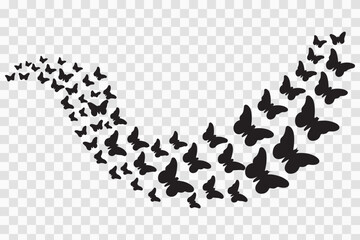 A Swarm of Butterflies: This captivating visual features a dynamic array of butterflies, elegantly dancing in a fluid wave.