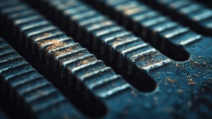 Close-up of metal grill grates