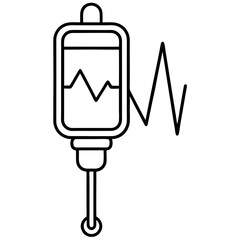 Simple vector of pulse oximeter – thin line black outline on white background