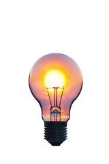 Isolated Light Bulb with Sunset Glow
