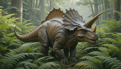 Fototapeta premium Majestic Prehistoric Beast in Lush Jungle