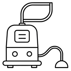 ICU ventilator machine in line art – clean design for health professionals
