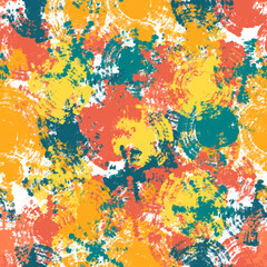 abstract hand drawn seamless pattern with colorful stroke splashes with vibrant  colors