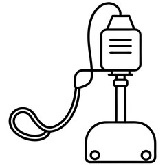 Medical life support ventilator – clean black outline illustration