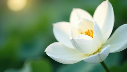 Obraz premium Close-up of pristine white petals, soft focus, bloom, glowing